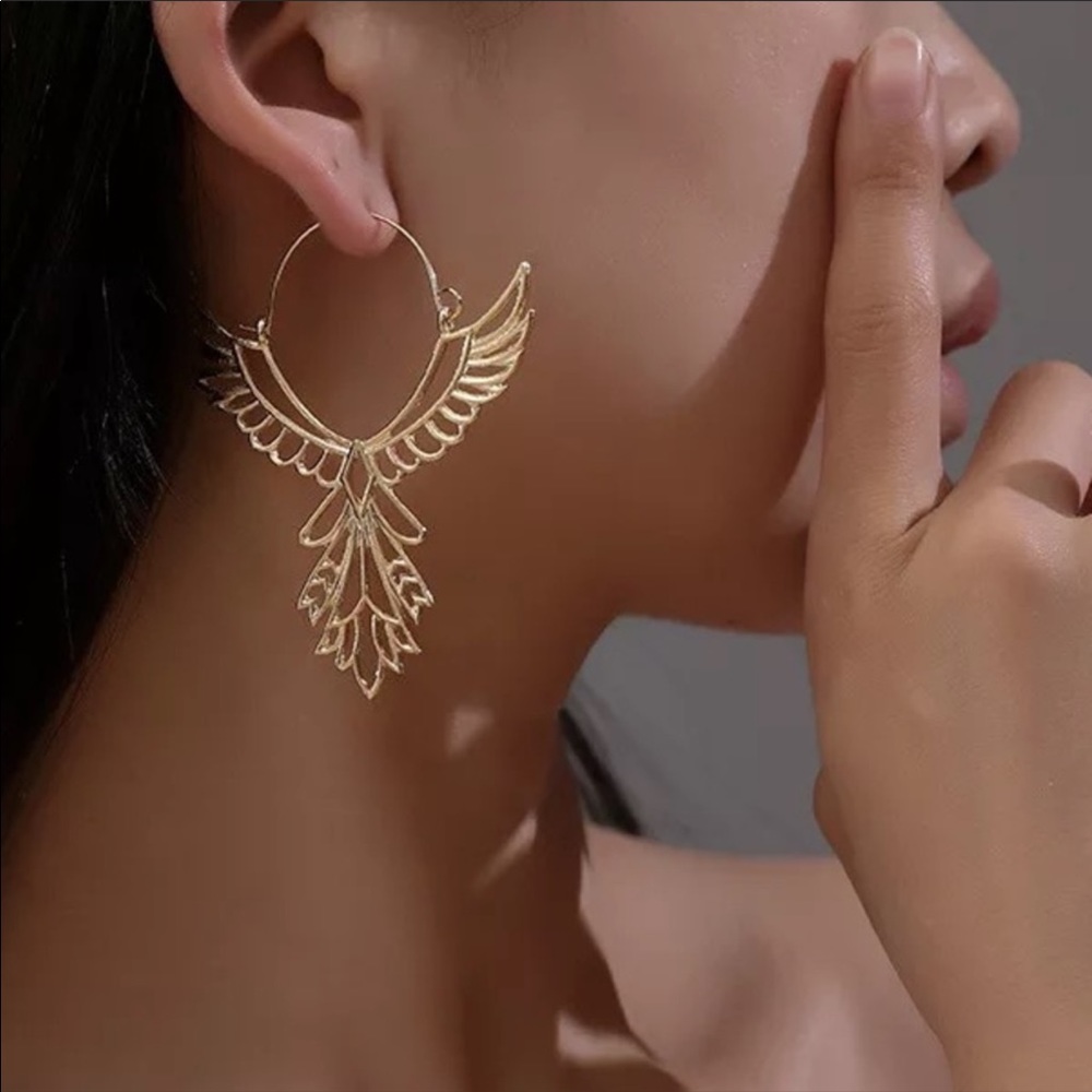 Free people freebird earrings in rose gold - Picture 2 of 3